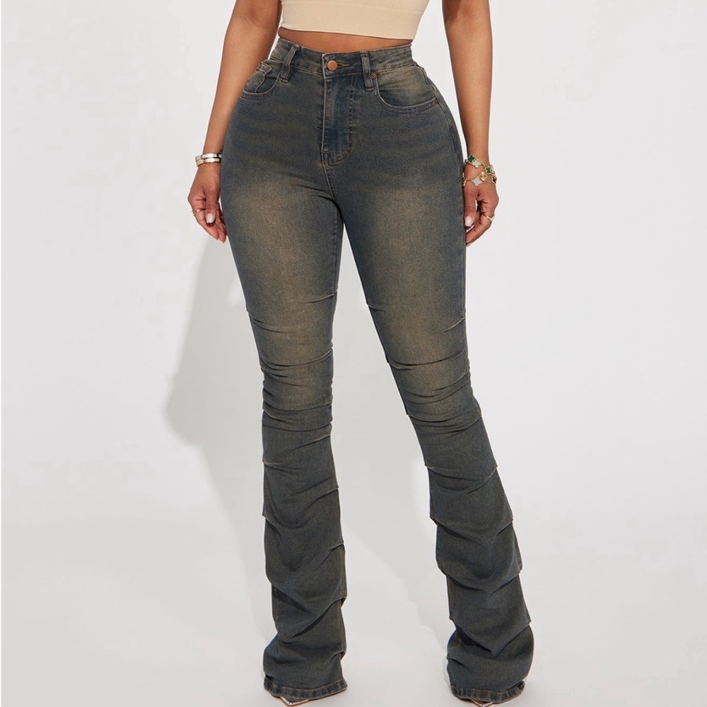 Fashion Nova Dark Wash Flare Jeans